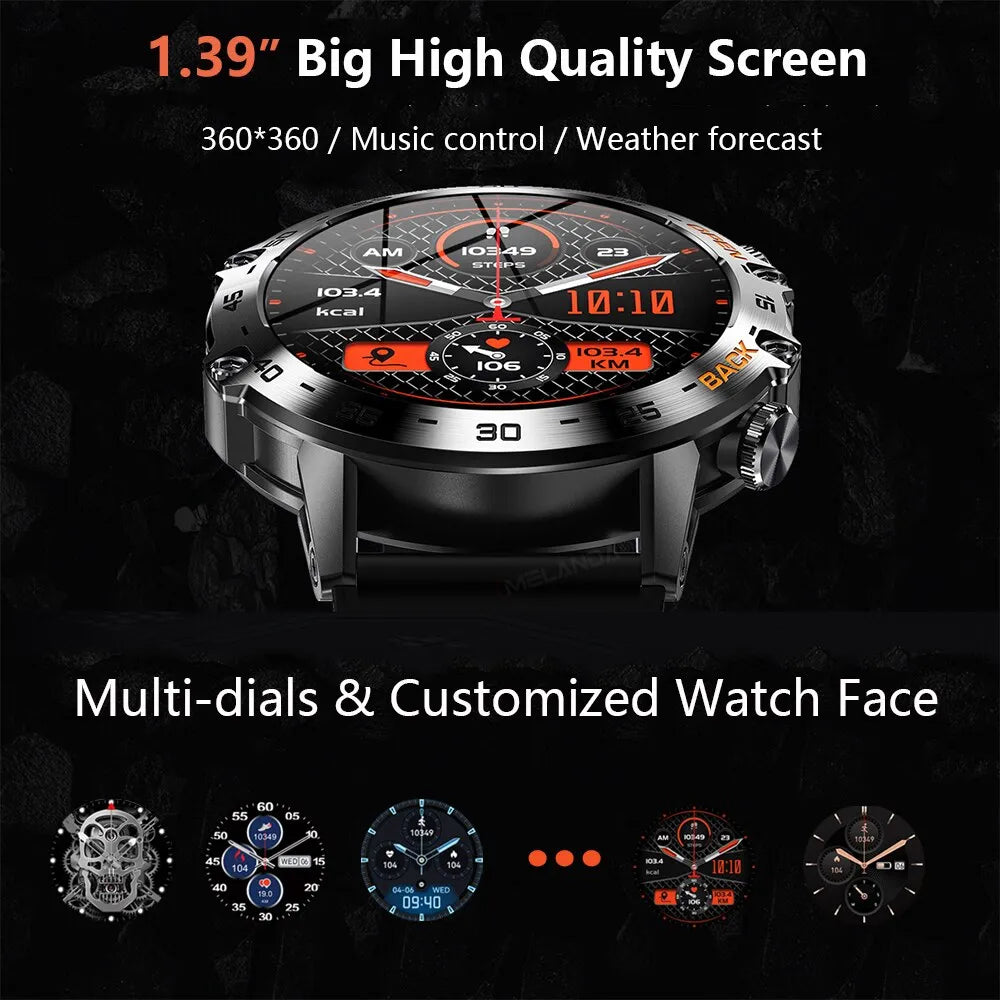 MELANDA-Montre connectée K52, étanche IP67 pour Android et IOS, Bluetooth, Appel