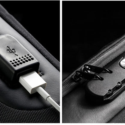 Sac bandoulière imperméable avec antivol et port de charge USB