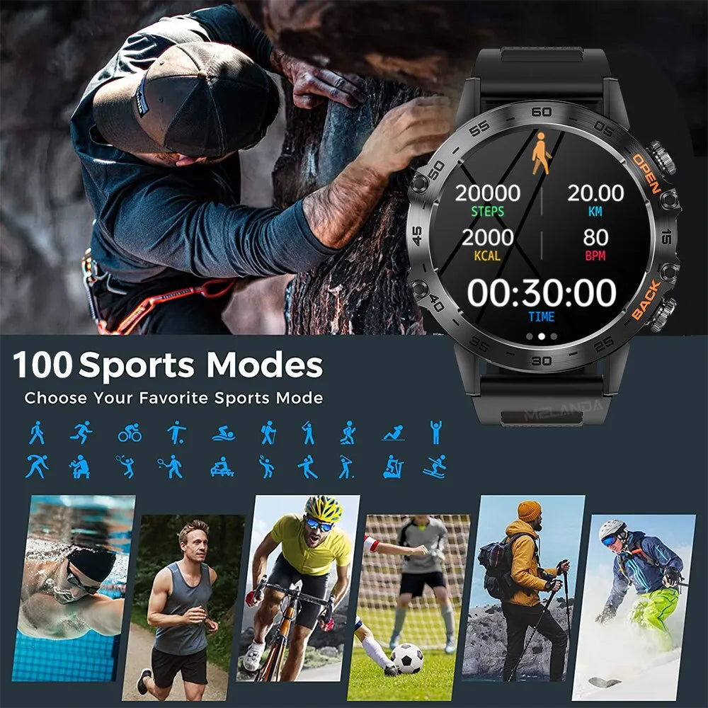 MELANDA-Montre connectée K52, étanche IP67 pour Android et IOS, Bluetooth, Appel