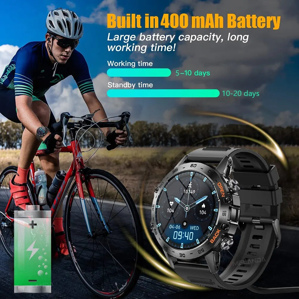 MELANDA-Montre connectée K52, étanche IP67 pour Android et IOS, Bluetooth, Appel