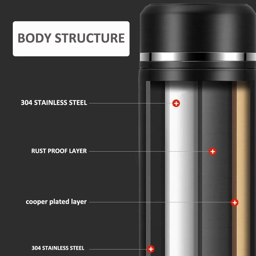 Bouteille Thermos en Acier Inoxydable avec Affichage Numérique de la Température, 500ml