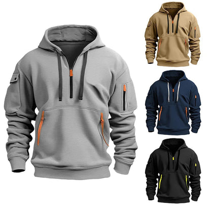 Pullover Sports, Veste décontractée Zip Multi-poche